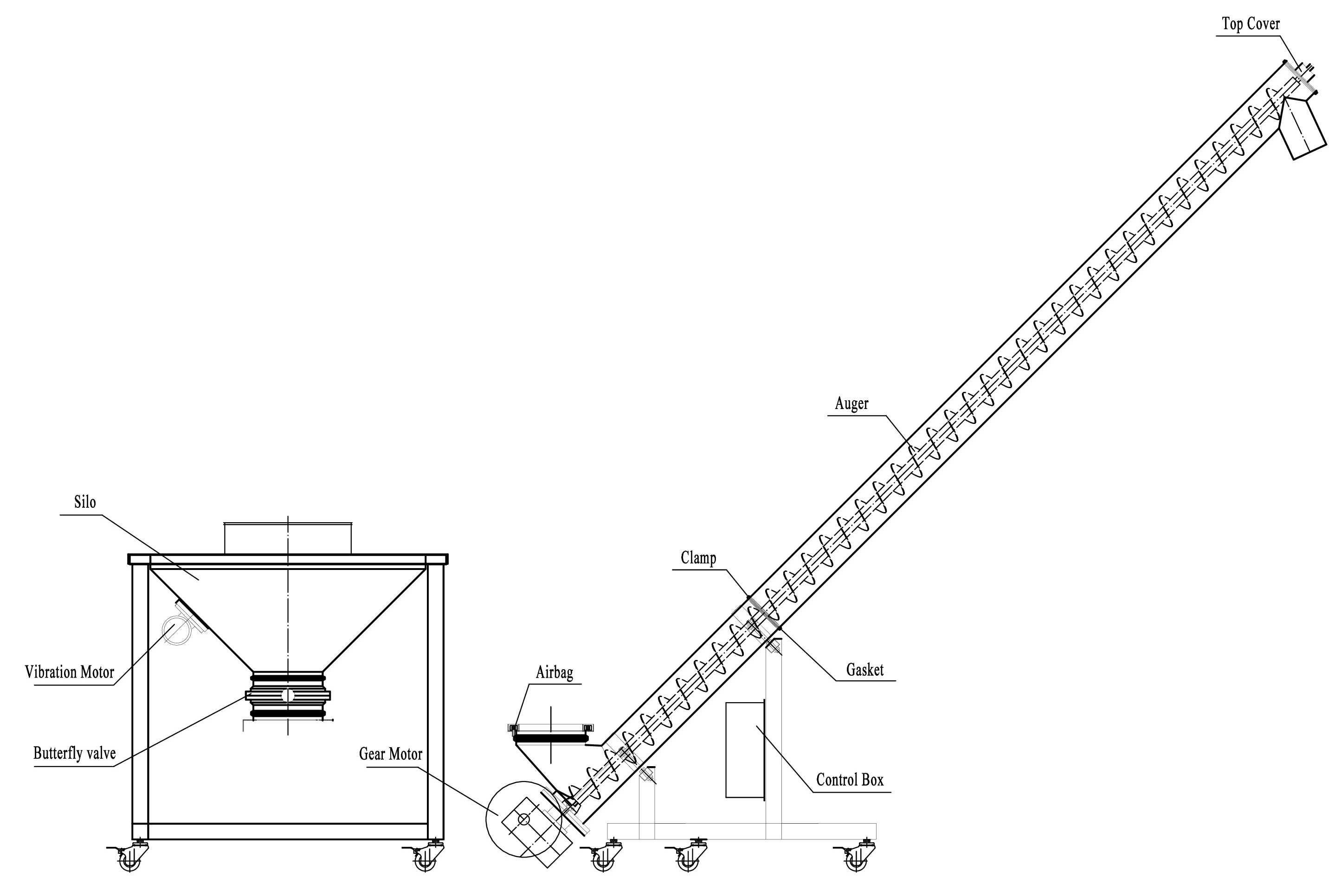 Movable Hopper Screw Feeding Machine